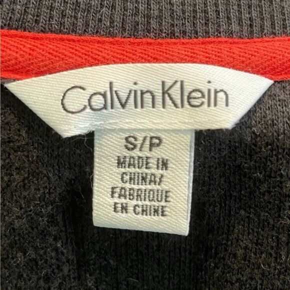 Calvin Klein Thermal Athletic Jacket Black Textured Ribbed Knit Zip Up S - Picture 5 of 8